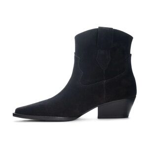 Chinese Laundry Califa Casual Bootie Black Suede Pointy Toe Western Ankle Boots